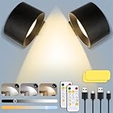 💡【Applique murale LED à rotation à 360 °】Cette applique murale sans fil peut être tournée librement jusqu'à 360 degrés et fournit votre éclairage préféré dans toutes les directions.Appliques murales rondes avec 24 perles,suffisamment de perles de lampe assurent l'éclairement et l'uniformité de la lumière et de la lumière.continuité du spectre,peut également réduire l'éblouissement et ne fatiguera pas vos yeux