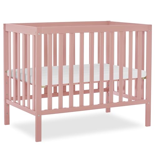 Image of Dream On Me Edgewood 4-in-1 Convertible Mini Crib in Dusty Pink (634-DPNK)