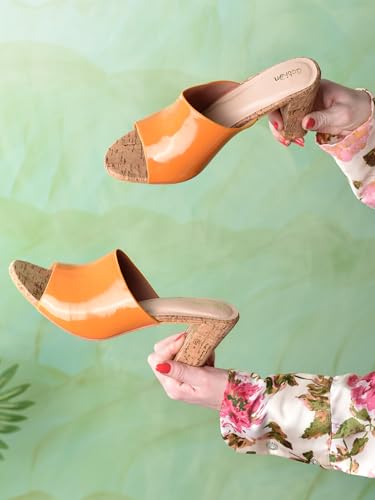 Image of Action Patent Leather Sandals| Pattern| Transparent Block Heel| Ankle Strap Black