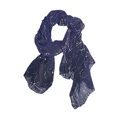 Galaxy Shawl Wrap Womens Elegant 12 Constellation Universe Stars Large Chiffon Scarf Lightweight for Dresses Mothers Day3