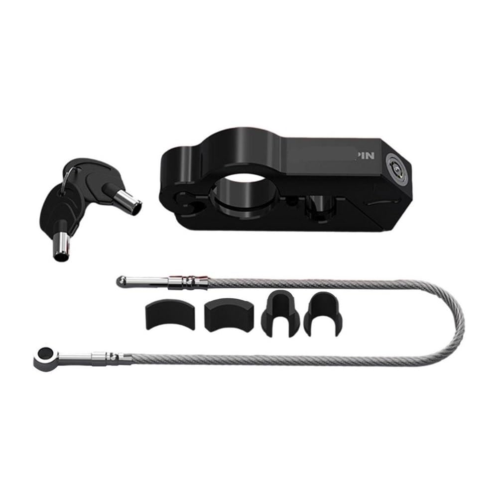 pour Serrure De Klaxon Poignée Moto 2 en 1 Frein Alliage D'aluminium Disques Frein Cadenas(Black)