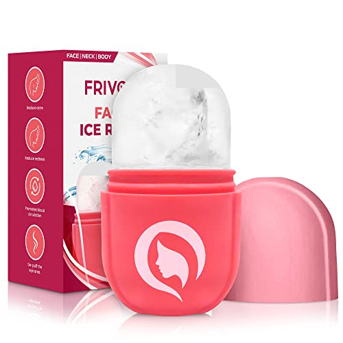 FRIVOOD Ice Roller For Face, Eye, and Body, Ice Face Roller For Eye Puffiness Relief, Tone and Tighten Skin, Beauty Gift For Women and Men (Pink)