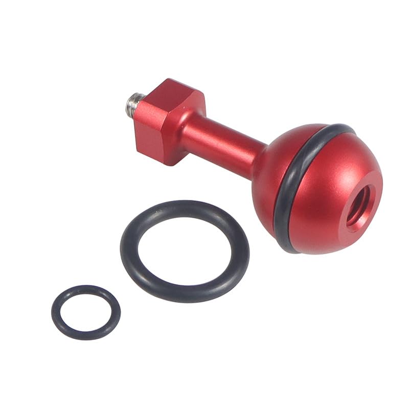 Yornimir Aluminum Underwater Camera Ball Head Bracket, Waterproof Diving Photography Mount, Light Arm Clip (Red)