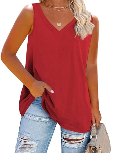 T-shirt rouge 4L femme coupe ample anti-frottement doux