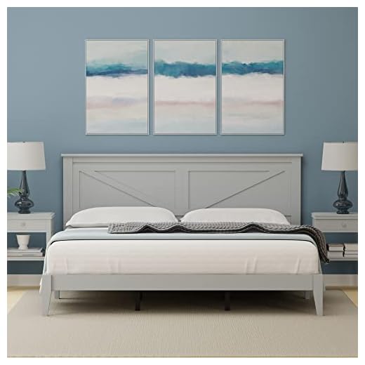 Glenwillow Home Farmhouse Solid Wood Platform Bed in King - Ultimate Grey