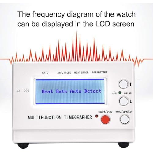 Máquina de sincronización de relojes, cronógrafo profesional NO.1000, herramienta de calibración de 6 posiciones con pantalla LCD y micrófono, probador de precisión de reloj multifunción
