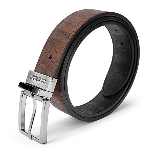 Corkor Herren Gürtel Ratsche für Männer Reversibel 35mm Breit Vegan aus Veganer korkleder Große Größe