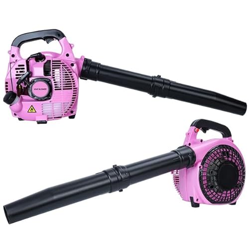tinysiry Soffiatore per foglie a benzina, 26 cc, a 2 tempi, portatile, alimentato a gas, potente soffiatore a benzina da giardino, per la cura del prato, spazzaneve, colore rosa