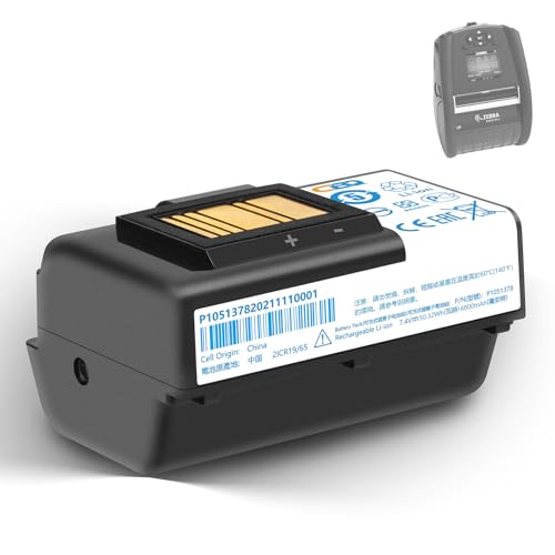 CBQ 6800mAh ZQ520 Printer Replacement Battery for Zebra ZQ620 QLN220 QLN320 ZQ610 QLn220HC QLn320HC ZQ500 ZQ510 ZR628 for High Capacity Lithium-ion Battery