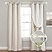 TANGWIN White Farmhouse Curtain Rods for Windows:Heavy Duty Adjustable Curtain Rod for Bedroom Living Room,Boho Decorative Rustic Drapery Pole with Vintage Coastal Finials,Antique White 2 Pack 36-88