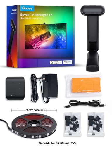 Govee Envisual TV LED Backlight T2 with Dual Cameras, 11.8ft RGBIC Wi-Fi LED Strip Lights for 55-65 inch TVs, Double Strip Light Beads, for Home Decorations, Smart App Control, Music Sync - image 8