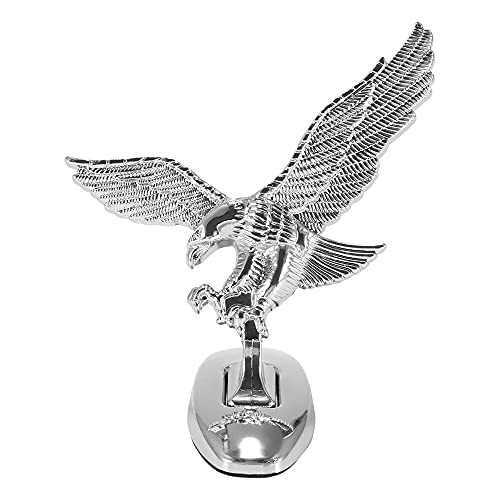 Emblema de coche, estatua de águila, guardabarros ornamental, figuras de radiador para coches, cabeza de águila, capó, logotipo 3D, insignia de coche para moto, vehículo todoterreno, plata