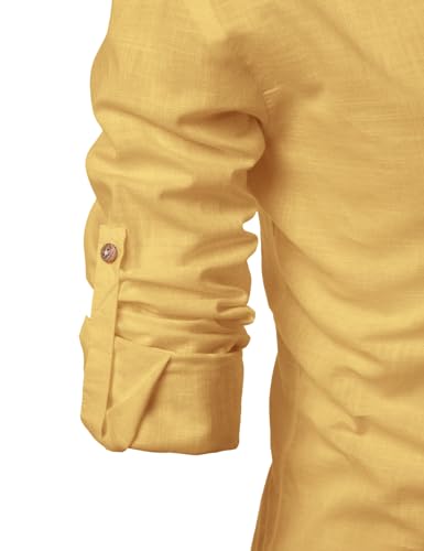 Image of Vida Loca Full Sleeve Mandarin Collor Cotton Casual Slim Fit Shirt for Men's
