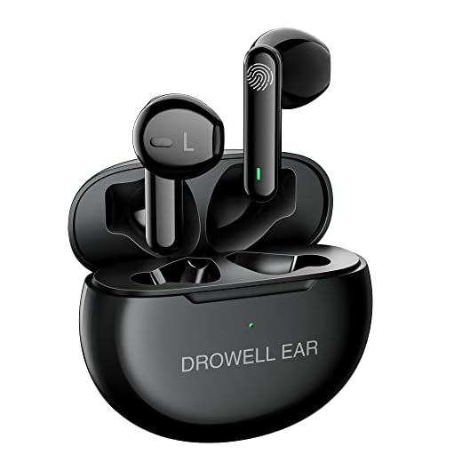 DROWELL EAR Hearing Aids, Hearing Aids for Seniors Rechargeable with Noise Cancelling Hearing Amplifiers for Seniors & Adults Hearing Loss with Portable Charging Case Black