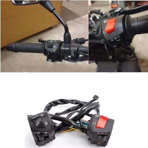 Interrupteur de guidon moto 22mm universel pour commande de clignotant et phare