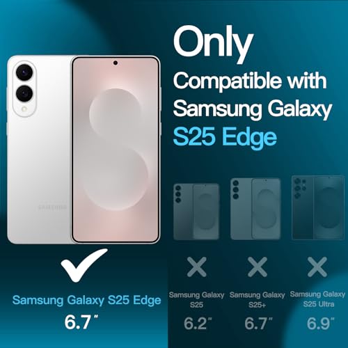 Image of JETech Screen Protector Guard for Galaxy S25 Edge, 2+2 Pack | with Camera Lens Protector, HD Clear Tempered Glass, Fingerprint ID Compatible, Anti-Scratch Protection