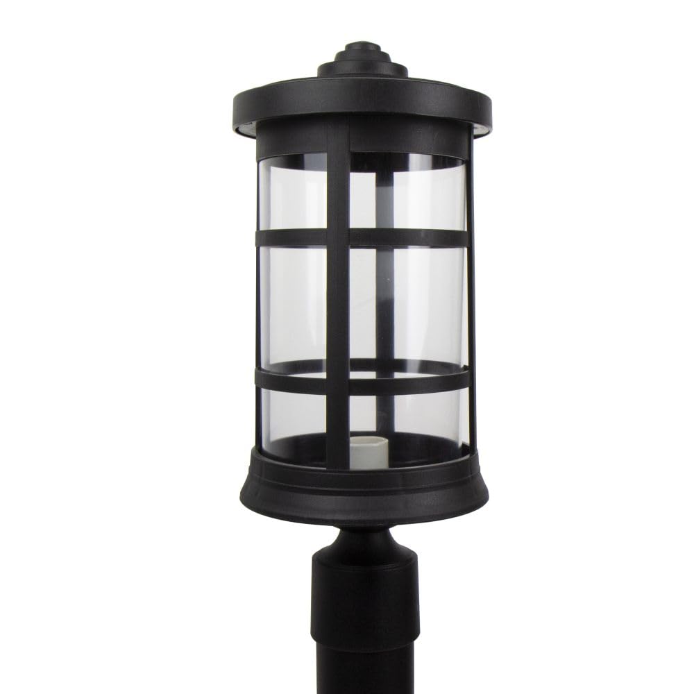Solus Artisan Outdoor Post Top Light – Cylinder Fixture for 3" Pole, Clear Acrylic Shade, Black, Bronze, or White Finish, UL Listed, Non-Corrosive, Made in USA – Bulb Not Included, (Black)-image-23