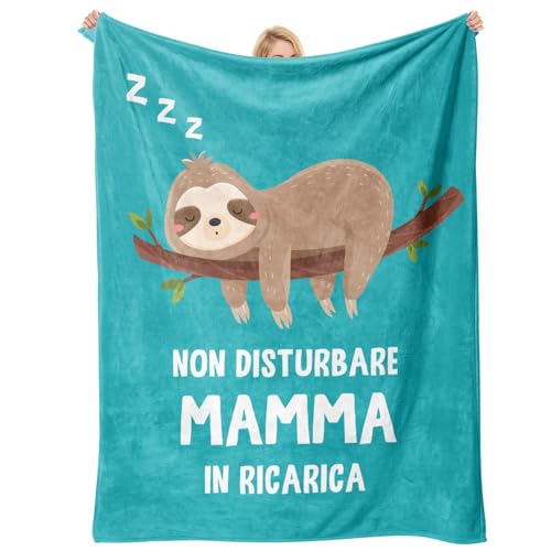 Einanmut Regalo Mamma, Regalo Festa Della Mamma - Cotone Bradipo Coperta, Idee Regalo Mamma da Figlia Figlio, Regali per Neo Mamma, Regali per Festa Della Mamma Natale Compleanno