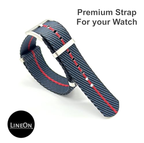 Image of Lineon 20mm & 22mm Stainless Steel 304 Buckle & loop Nylon Vintage Style NATO Watch Strap ONE WAY NATO Nylon STRAP Imported Quality With Pins and Pin Remover Tool (Include)