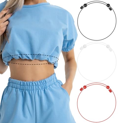 APCGSM 3PCS Adjustable Band for Shirts Sweater, Elastic Top Band for Tucking T-Shirts Blouses Hoodie, No Show Invisible Belt for Changing Top Styles for Women (L)