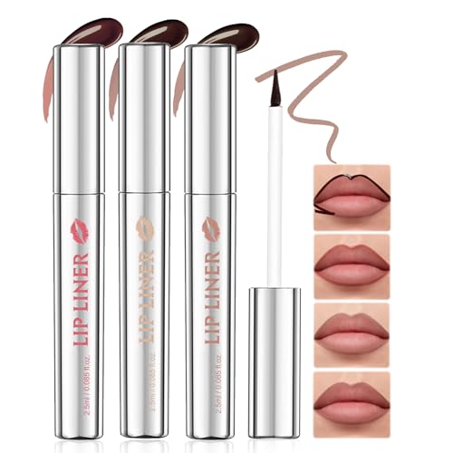 Prreal 3 Color Peel Off Lip Stain Set, Waterproof Tattoo Peel Off Lip Liner, Non-sticky Lips Liner Stain Long-lasting, Matte Finish Lipgloss Makeup