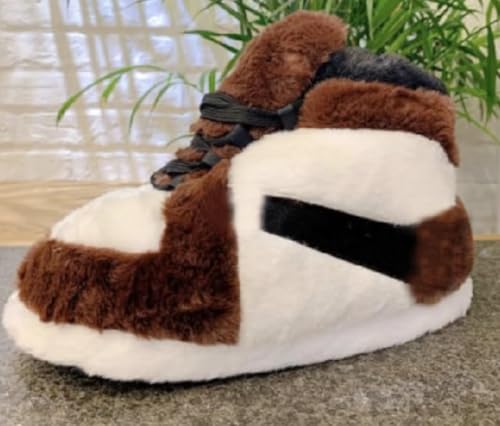 Image of Warm Furry Sneakers Slipper Comfy House Shoes Winter Plush Fuzzy Slipper Shoes For Women Men One Size Fits Most Fluffy Slides For Indoor Outdoor Bigfoot Gifts Houseshoes