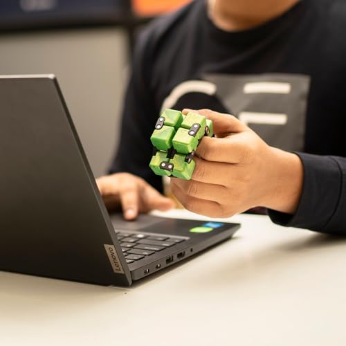 Image of Cubelelo Drift Infinity Cube (Green) | Magic Puzzle Cool Mini Gadget for Stress and Anxiety Relief for Kids and Adults | Desk Finger Flip Toy for Fun and Game | for Ages 3 Years and Above