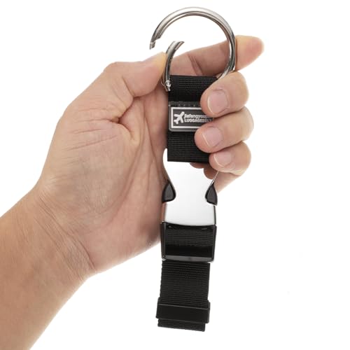 Image of HARFINGTON Luggage Straps Jacket Clips Strap Nylon Adjustable Suitcase Belt Baggage Backpack Connector Travel Accessories with Metal Buckle for Extra Bags Travel Attachment, Black