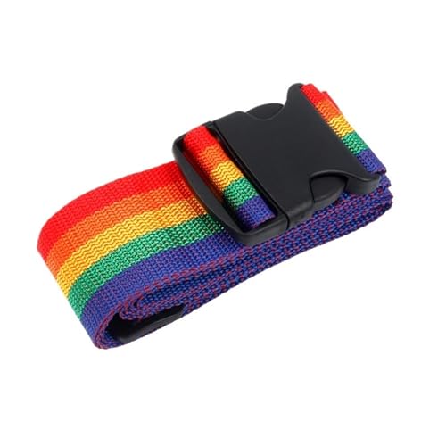 Sangle à boucle antivol pour bagages réglable, accessoire de valise en nylon Rainbow x4
