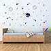 Planet Wall Decal, Boys Room Decor, Outer Space Wall Decals, Star Wall Stickers, Vinyl Wall Decals for Children Baby Kids Boys Bedroom, Nursery Decor(Y04) (Blue)