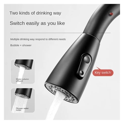 Robinet de douche pivotant 360 et bec extractible monotrou noir