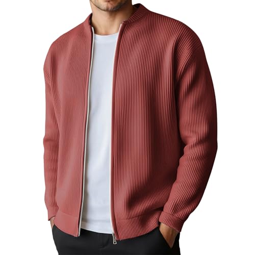 Cárdigan de punto para hombre chaquetas de invierno de punto abrigo suave de color puro