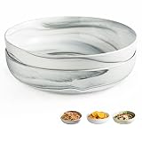 LAUCHUH 11 inch Serving Bowls for Entertaining, Pocerlain Salad Bowls, 3.2 Quart Serving Dishes Past