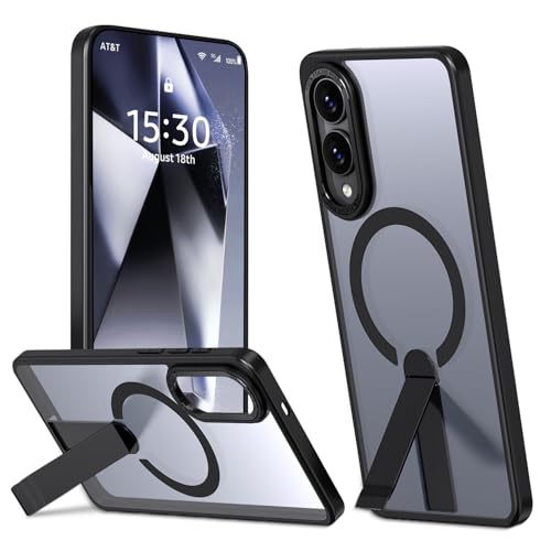 Coque Samsung S25 Edge Mag-Safe antichoc militaire à anneau magnétique puissant