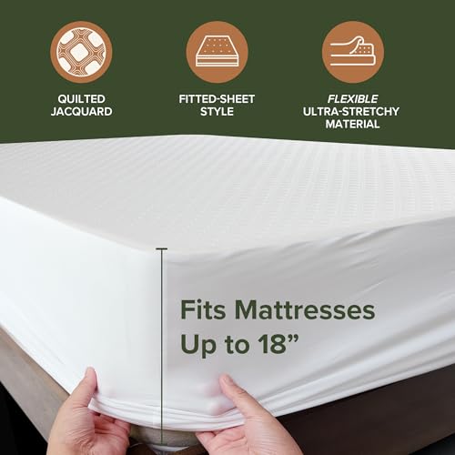 Image of Beckham Hotel Collection Mattress Protector - Hotel-Grade Viscose Blend, Silent Waterproof Protection that Preserves Mattress Feel, Twin XL
