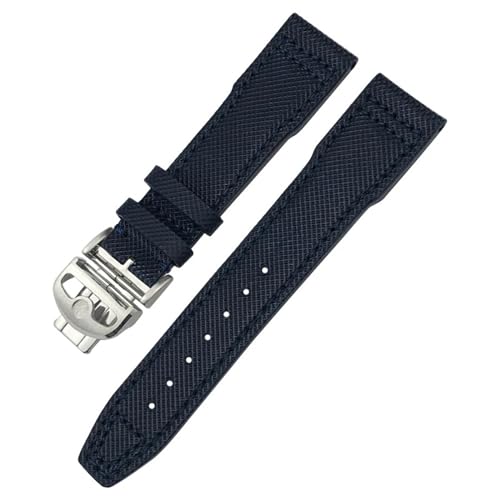 Bracelet montre IWC 20mm 21mm cuir véritable vachette noir vert - 7