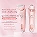 Livora Electric Shaver for Women,2 in 1 Wet & Dry Painless Hair Removal with 2 Removable Heads,with Removable Head for Leg Arm Underarm Bikini Area,IPX7 Waterproof(Pink)