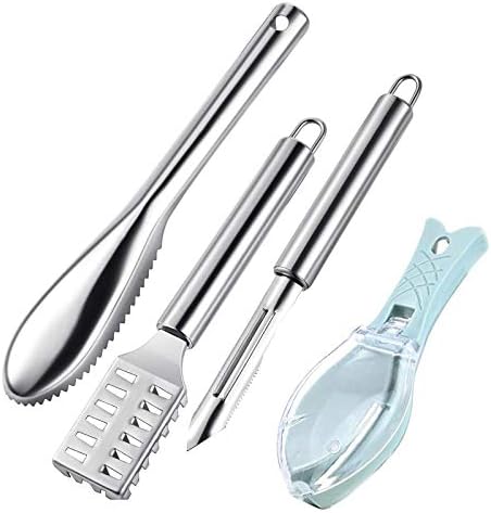 4 Pieces Fish Scaler，fish scale remover，fish peeler，fish cleaningTool for Fish Scales Removing Peeling