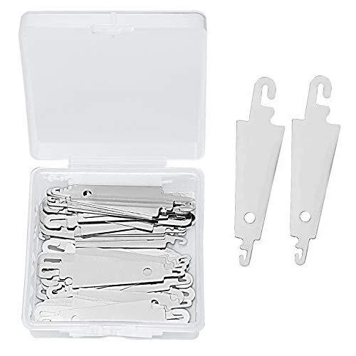 zanyu 50 Pieces Stainless Steel Needle Threader, Embroidery DIY Sewing Needlework Cross Stitch Needle-Threading Tools for Large Eye Needles
