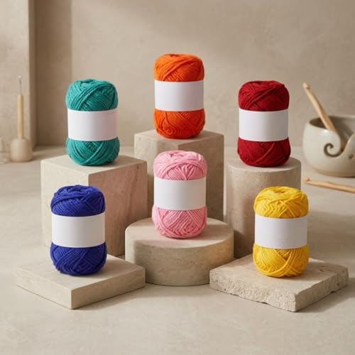 Image of 12 Multicolor Soft Wool Yarn Balls for Knitting, Crochet & DIY Craft | Acrylic Knitting Thread for Hand Embroidery, Weaving, Sewing & Art Projects | Bright Assorted Colors (Neon)