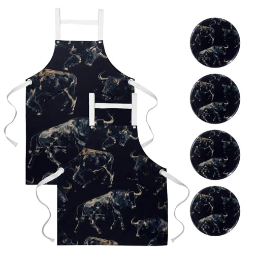 Tablier pour bistrot et bar avec broches de maintien pour éviter les taches de graisse