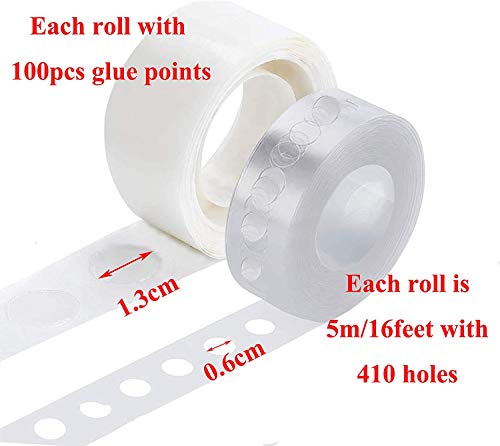 Image of Rozi Decoration Balloon Accessories Tool Kits (Balloon Chain /Arch & Glue Dot 2 roll Each) Transparent,non toxic,4 pieces