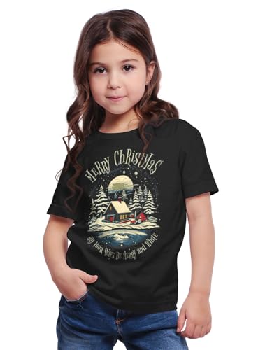 Image of Kids Christmas Graphic Printed T-Shirt for Boys & Girls Relaxed Fit 1980