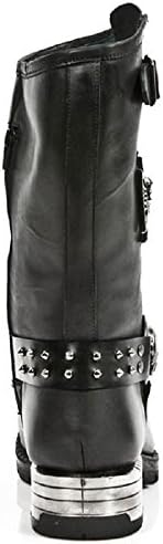 New Rock Newrock M.MR030-S1 Strap Skull Metalic Black Biker Goth Leather Boots 10 | Image 5