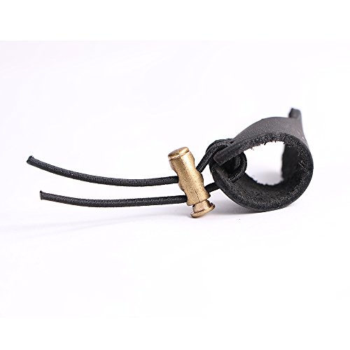 Irq Soft Leather Thumb Ring Archery Finger Protector For Mongolian Reurve Bow Finger Guard For Traditional Bow (Black) #TOP4
