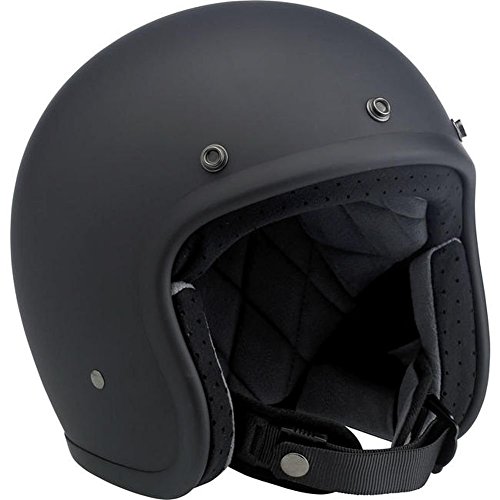 Biltwell Bonanza DOT Certified Open-Face-Helmet-Style Helmet (Flat Black, Large) - BH-BLK-FL-DOTLG