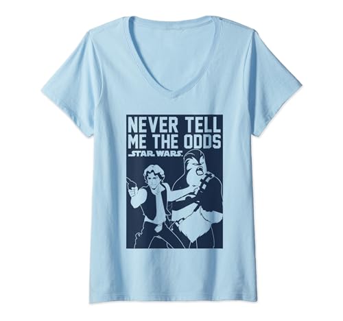 T-shirt Star Wars femme col V en coton respirant imprimé graphique Never Tell Me The Odds