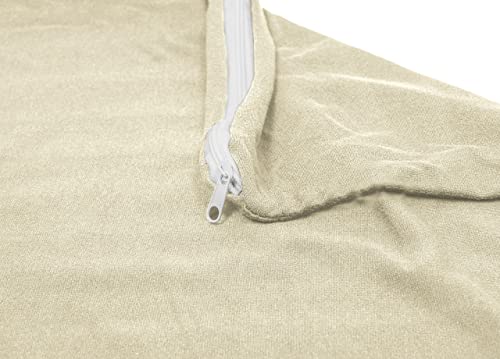 Biancheriaweb Copridivano Antimacchia Elasticizzato Penisola Componibile Tinta Unita Modello Perfetto 3 Posti Panna - 5