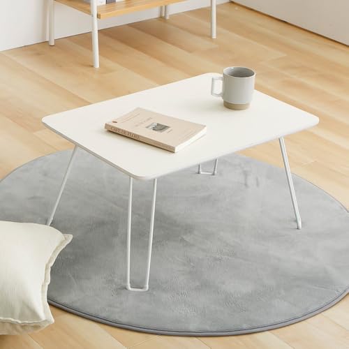 アイリスプラザ 折畳ローテーブル 60×40 高さ:31cm 省スペース 重さ3.2kgと軽量 ホワイト