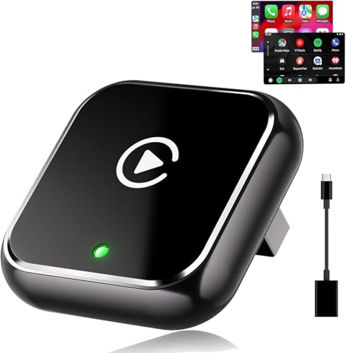 CarPlay sans Fil 2 en 1 pour Apple CarPlay/Android Auto,Mini Adaptateur sans Fil pour iPhone/Android et Plus de 927+ Voitures,Bluetooth 5.3 et WiFi 6,sans décalage,Plug...